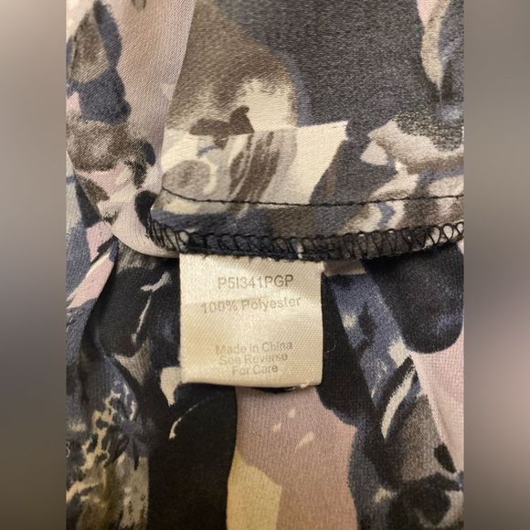 PARKER TOP BLOUSE GRAY BLACK WHITE LONG SLEEVE SIZE S - Picture 3 of 16